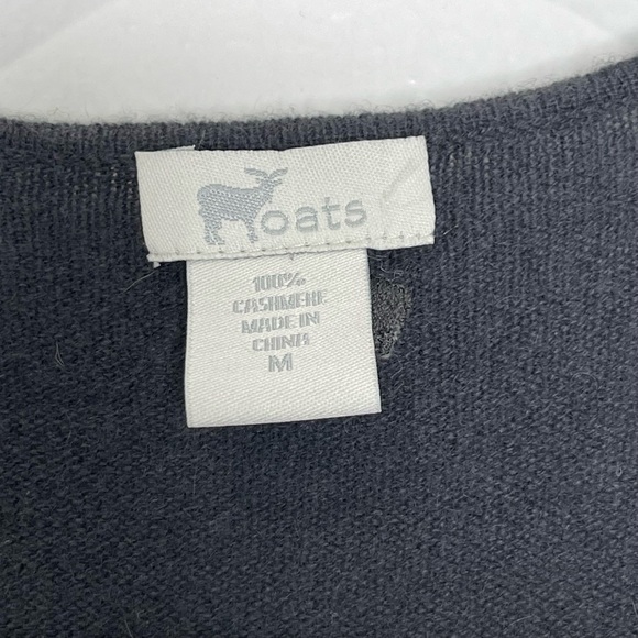 Oats Cashmere Open Front Cardigan Dark Gray Size M - Picture 2 of 6